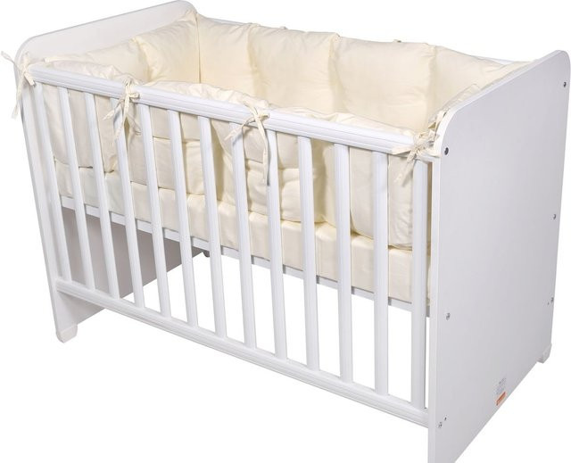Lorelli Babybett-Nestchen 4-teilig rundum aus 100% Baumwolle in Beige für Babybetten B/T/H: 120 x 60 cm - Bild 1