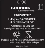 Grundig Akku 962 in Schwarz - Bild 1