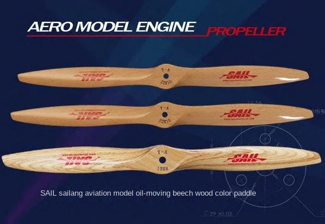 SAIL Hocheffizienter CW-Propeller aus Buche für Nitro-Motor und Benzinmotor - Bild 1