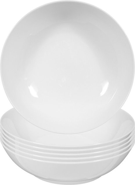 Seltmann Weiden Salatschalen Rondo/Liane aus Porzellan, Farbe: Weiß, 6er Set, Durchmesser: 18,6 cm - Bild 1