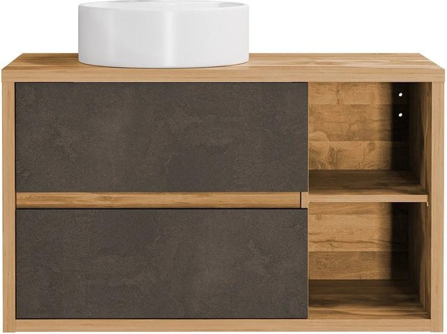 Vente-unique Einzelwaschtisch Tikitiki in Anthrazit, Breite: 100 cm - Bild 1