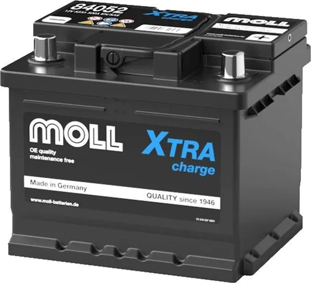 MOLL Xtra Charge Starterbatterie 12V 52Ah 500A Schwarz - Bild 1