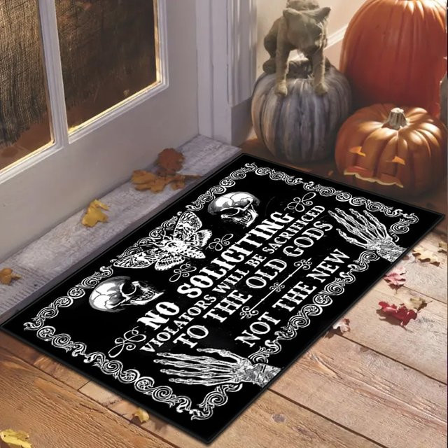 VIKAMA Halloween Day of the Dead Dekorativer Teppich, Schwarz, B/T: 60 x 40 cm - Bild 1