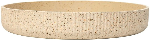 Vivanno Pflanzschale Oryven in Beige aus Fiberglas mit Arbanerelief, B/T/H: 30 x 30 x 5 cm - Bild 1