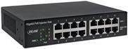 PoE+ Gigabit Netzwerk Injektor Hub 8 Port, 8x PoE+, 1 GBit/s, Schwarz, Metall, lüfterlos, 48,30 cm (19 Zoll) - Bild 1