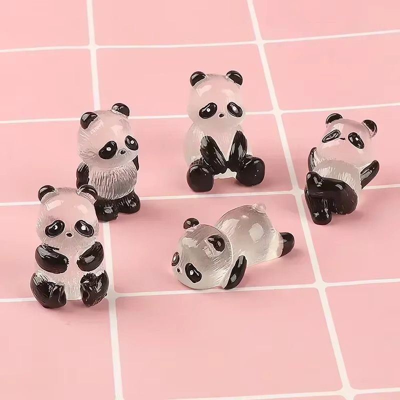5 Stück leuchtende Panda-Mikrolandschaftsornamente als Miniatur-Figuren für die Dekoration von Blumentöpfen und Miniatur-Gärten von PDQ - Bild 3