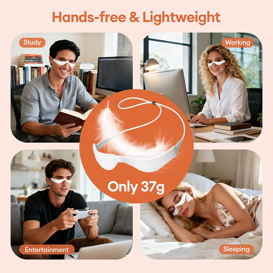 foreverlily Elektrisches 3D-Augenmassagegerät mit EMS und rotem Licht, Unisex - Bild 4