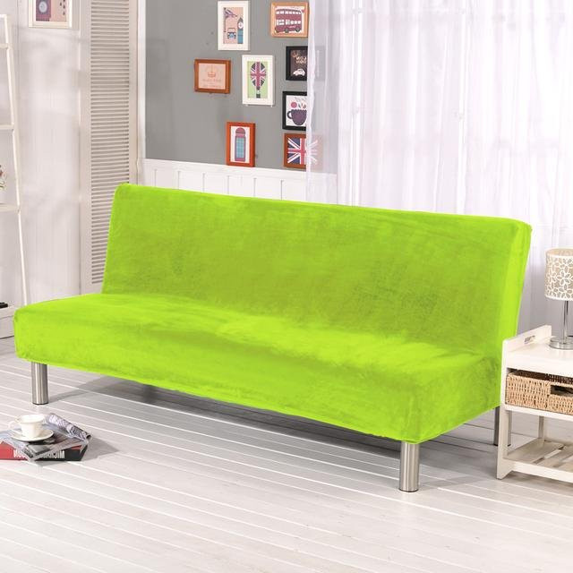 Yiran Furniture Elastische Samt Sofa Abdeckung für Klapp-Sofa und Futon, Farbe: Grün, Größe: S - Bild 1
