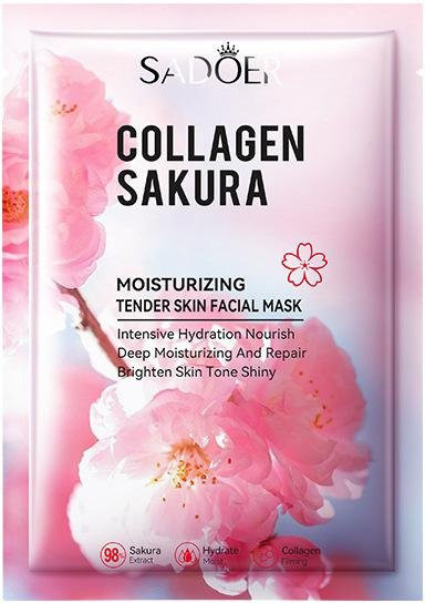SADOER Sakura Gesichtsmaske mit Kollagen, Unisex - Bild 1