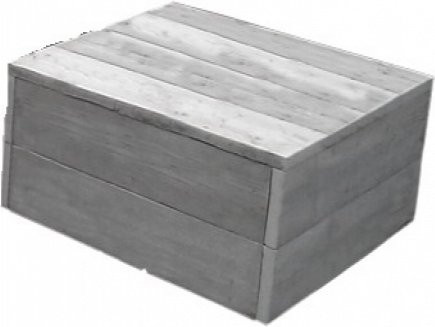 Hocker aus Bauholz Gerüstbretter in Grau im Vintage Look aus Fichtenholz - Bild 1