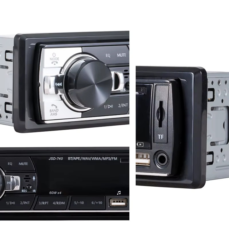 HIPPCRON 1DIN Auto-MP3-Radio mit 7 farbigen Lichtern und Fernbedienung, Universelles FM-Autoradio in Schwarz - Bild 2