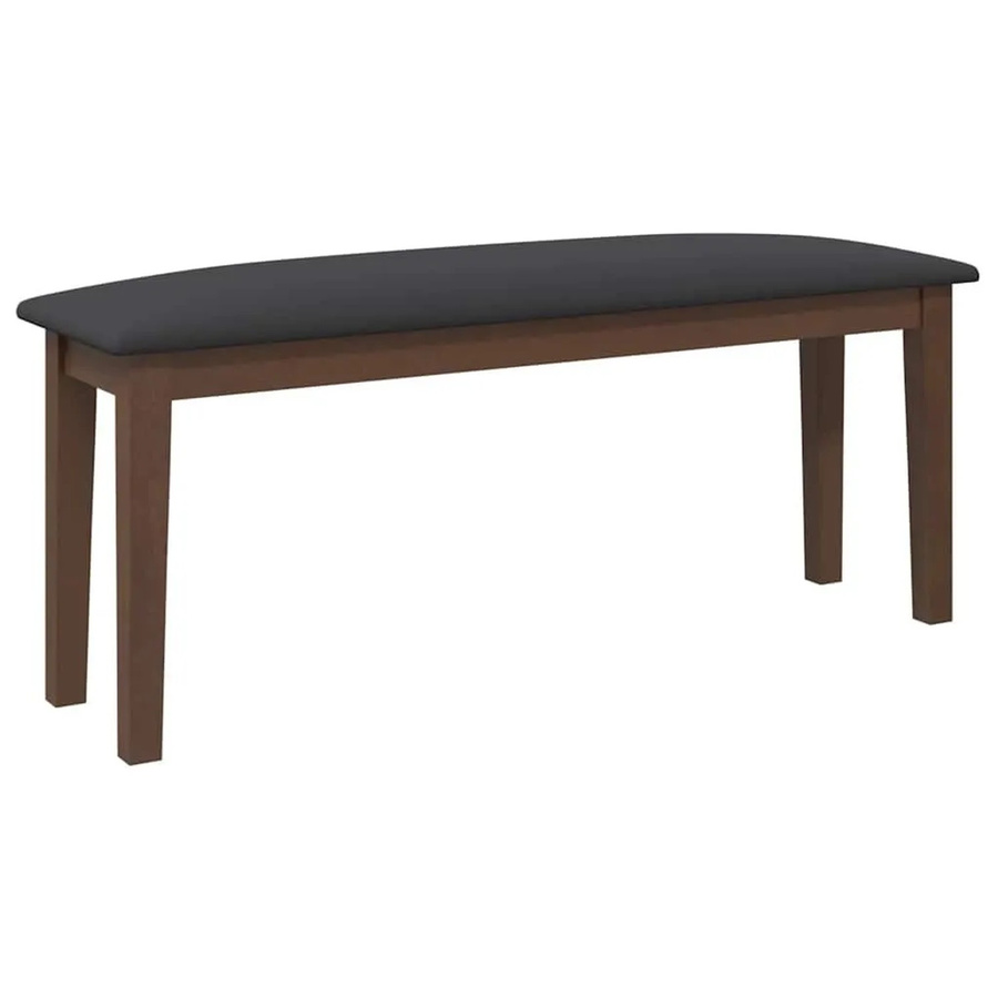 vidaXL Bank aus massivem Gummibaumholz in Braun mit Polsterung B: 110 cm, T: 46,5 cm, H: 30 cm - Bild 2
