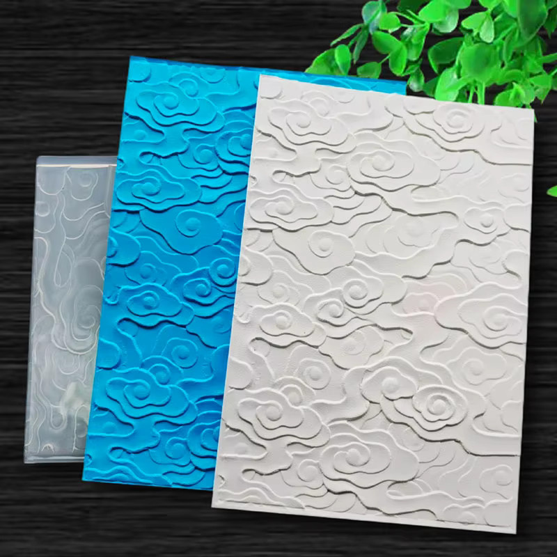 3D-Reliefmappe mit Wolkenmuster in Weiß für DIY-Sammelalben und dekorative Bastelprojekte aus Papier - Bild 3