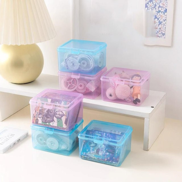 JETTING Aufbewahrungsbox aus Kunststoff für Photocards und Schreibwaren, transparent und blau - Bild 1