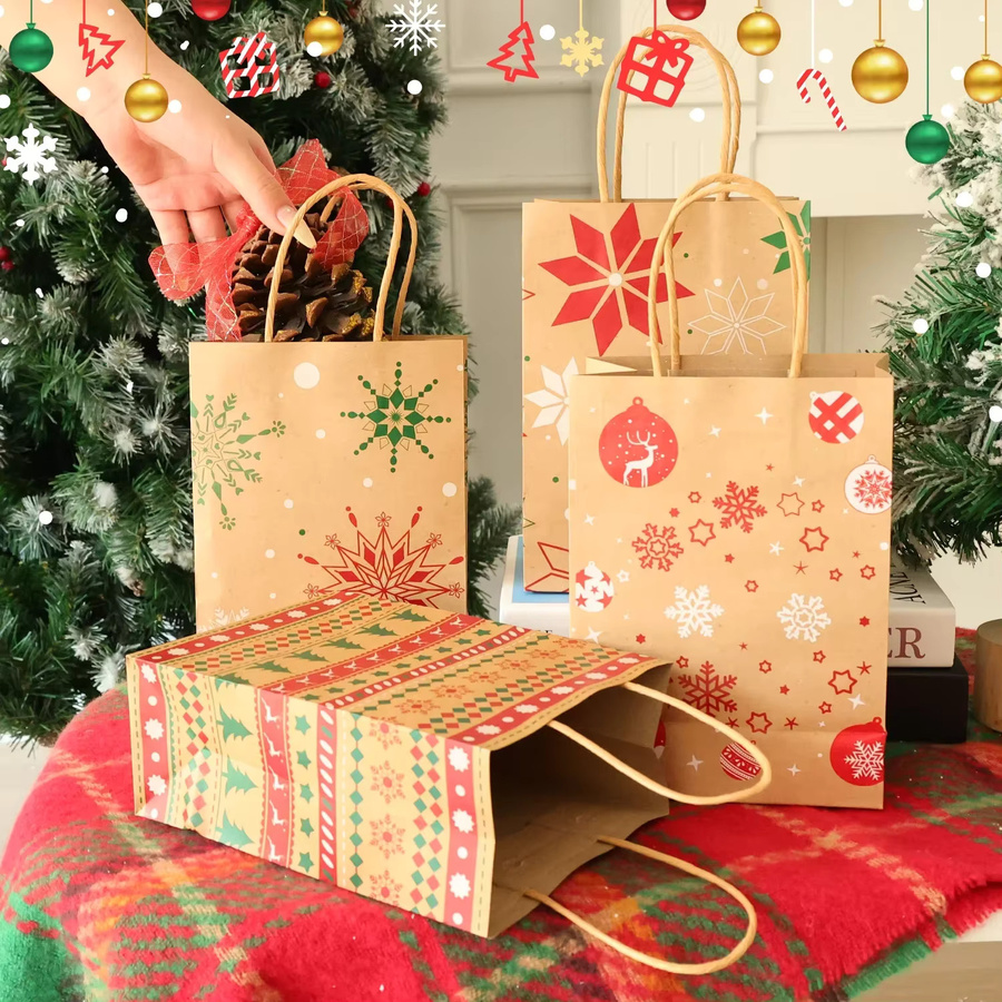 Bunte Weihnachtstüten aus Kraftpapier für Süßigkeiten und Geschenke - Bild 2
