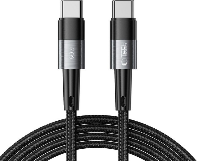 Tech-Protect Ultraboost USB-C auf USB-C Daten- und Ladekabel, 60W, Grau, Länge: 2 m - Bild 1