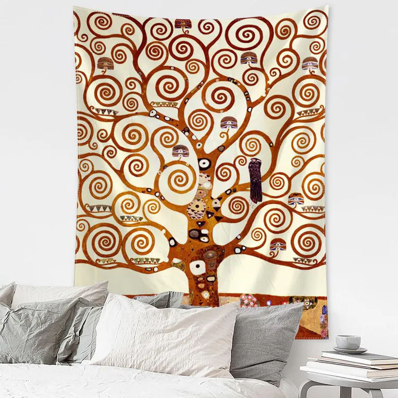 Levensboom Wandbehang von Binchi Outdoor Equipment – Abstraktes Bohemian Design mit Engel-Motiv, Mehrfarbig, Breite: 95 cm, Höhe: 73 cm - Bild 3