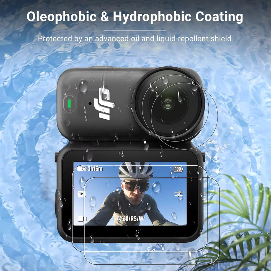 DJI Osmo Nano Zubehör-Set in Schwarz mit Displayschutzfolie aus gehärtetem Glas, Objektivabdeckung und Schutzhülle - Bild 3