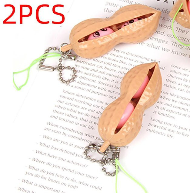 BC Pet Supplies Edamame Erdnuss Antistress Quetschspielzeug, Fidget Squishy Schlüsselanhänger - Bild 1