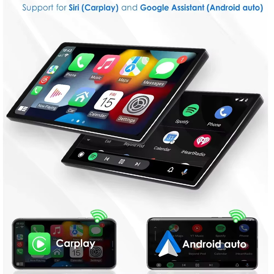 HIZPO 2Din 7 Zoll Android Auto Autoradio mit GPS Navigation und CarPlay für Ford Focus 2, Mondeo, S/C Max, Kuga, Fiesta und Fusion in Schwarz und Silber - Bild 3