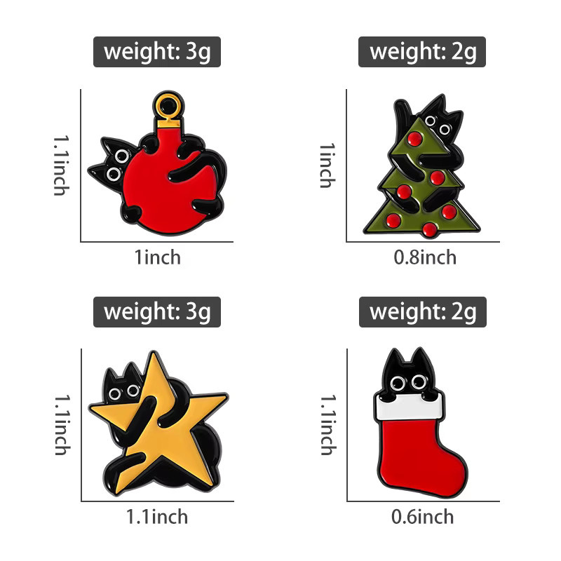 QIHE JEWELRY Brosche Katze Emaille, Schwarz, Kinder - Bild 5