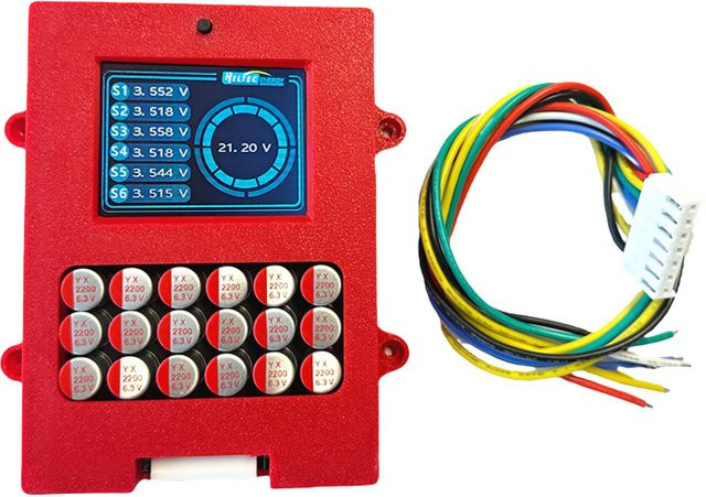 Heltec Automation Active Balancer mit Spannungsanzeige für 4S 6S 8S LiFePO4 Lipo und LTO Batterien in Rot - Bild 1