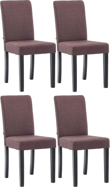 CLP 4er Set Esszimmerstühle Ina Polsterstühle mit Stoffbezug und Holzgestell - Bild 1