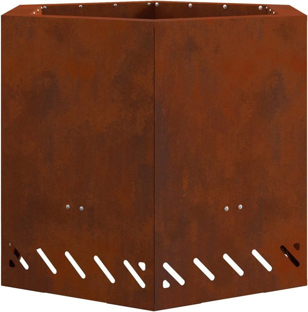 vidaXL Rauchfreier Feuerkorb aus Stahl in Braun mit Doppelwand-Luftzufuhr und Sekundärverbrennung, B/T/H: 58 x 58 x 51 cm - Bild 1