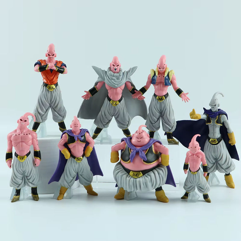 Bandai Dragon Ball Z Anime Figuren Set Majin Buu Fett Buu aus Kunststoff, 8-teiliges Modellbau-Set für Kinder und Erwachsene, mehrfarbig - Bild 6