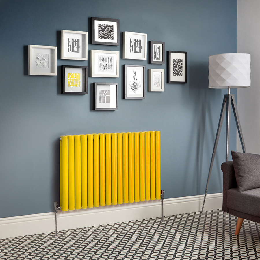 Design Heizkörper Horizontal Doppellagig von Revive in Gelb, B: 100 cm, H: 63,5 cm, T: 6,35 cm - Bild 1