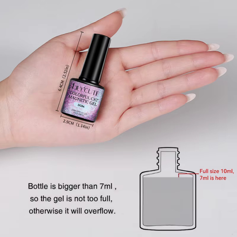 LILYCUTE Magnetischer Nagellack, Regenbogen Katzenaugen, 7 ml, Glänzend - Bild 5
