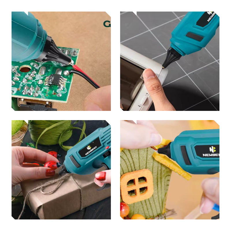 NewBeny Elektrische Heißklebepistole mit 10 Klebesticks, Tragbares Akku-Reparaturwerkzeug für Makita-Akkus, Blau - Bild 2