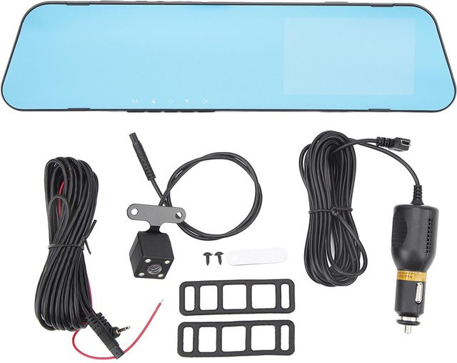 DIYelecs Rückspiegel Dashcam mit Dual-Objektiv, 1080P Full HD, 4,0 Zoll Großbildanzeige und elektronischer Bildstabilisierung, Schwarz - Bild 1