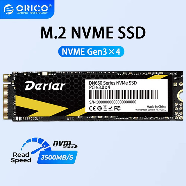 Derlar M.2 NVMe SSD PCIe Gen3x4 Interne Solid-State-Laufwerke in Schwarz - Bild 1