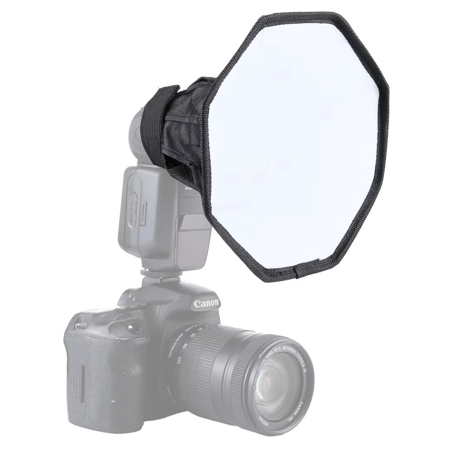 PULUZ Universal-Blitzlicht-Diffusor in Schwarz, faltbare achteckige Softbox für Canon, Nikon, Sony und Olympus, Durchmesser: 20 cm - Bild 2