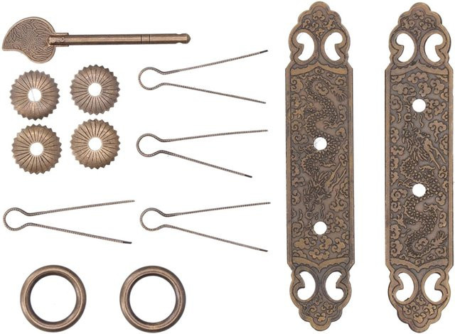 Neoglint Türgriff Stangengriff in Antik Messing Gold mit exklusivem Muster für Schrank und Kleiderschrank - Bild 1