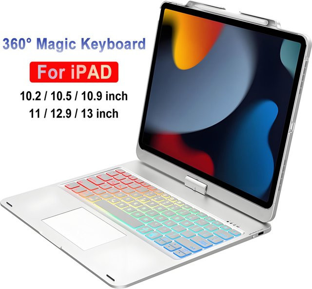 Magische Tastaturhülle für iPad Air 11 13 M2 M3 2025, iPad Pro 11 12.9 13 10. Generation und iPad 7/8/9 10.2 in Gold - Bild 1