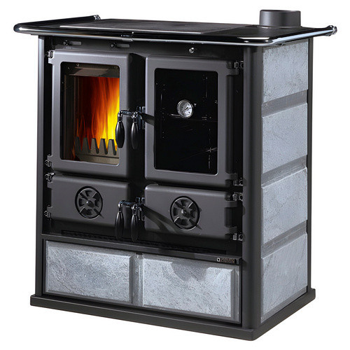 La Nordica-Extraflame Holzherd Rosetta aus Naturstein in Grau mit 7,2 kW Leistung und Dauerbrand-Eignung - Bild 3