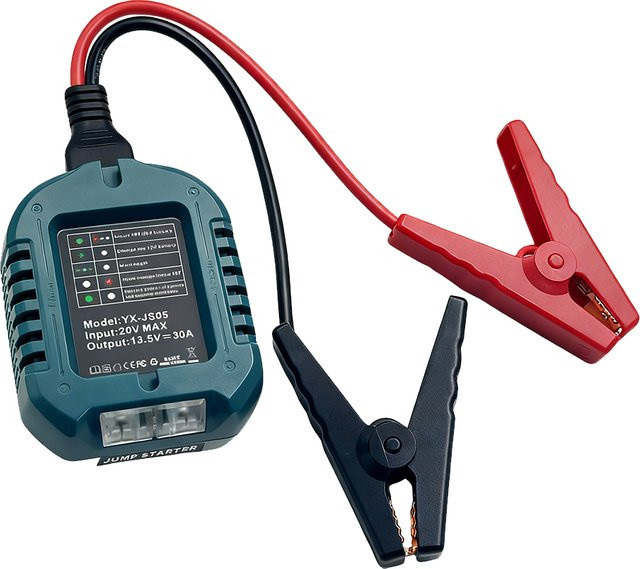 Makita Auto Starthilfe Adapter für 18V BL1830 Lithium-Batterie mit Clips zur Notstromversorgung - Bild 1