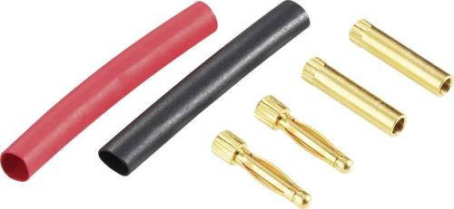Schnepp DS 2 Alu Büschelstecker gerade mit Buchse und geradem Stift Ø 2mm in Rot und Schwarz - Bild 1