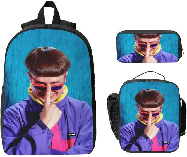 Fancy Style Studio Rucksack-Set für Schulkinder mit Federmäppchen und Brotdose, 3-teilig, Mehrfarbig - Bild 1
