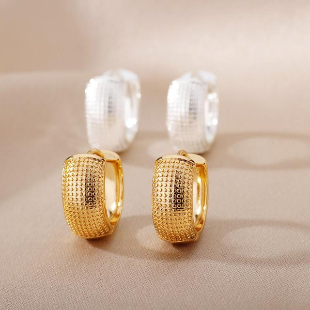 Creolen Ohrringe, Edelstahl, Gold, Zirkonia, Damen - Bild 1