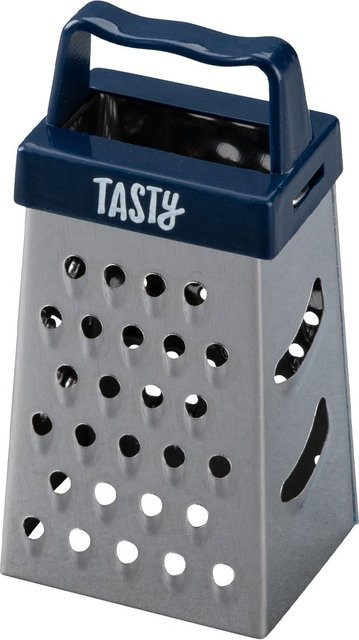 Tasty Vierkantreibe mini Boxgrater in Blau aus Edelstahl und Kunststoff, Spülmaschinenfest - Bild 1