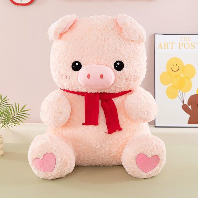 Sommer Essen Wassermelone rosa Schwein Plüschtier, Puppe, 35cm - Bild 1