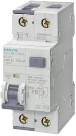 Siemens RCBO FI-Schutzschalter und Leitungsschutzschalter 16A 0,03A 230V in Weiß - Bild 1