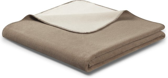 Biederlack Wohndecke Doubleface Reversible Decke aus Baumwolle und Polyacryl in Beige, Braun oder Pink, B/B: 200 x 150 cm - Bild 1