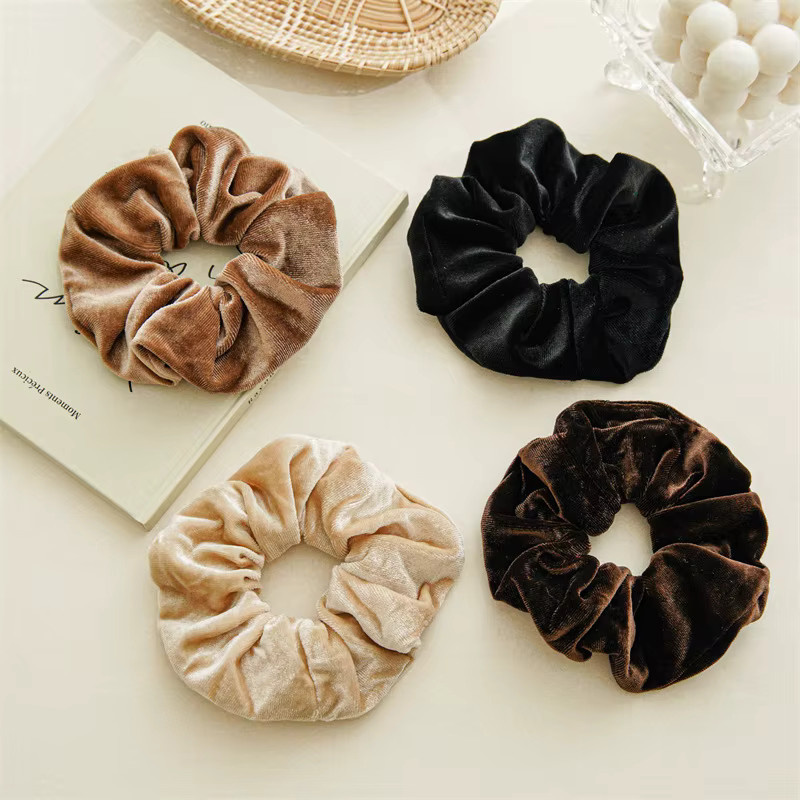 IKABESTILK Scrunchies, Samt, Koralle, Damen - Bild 3