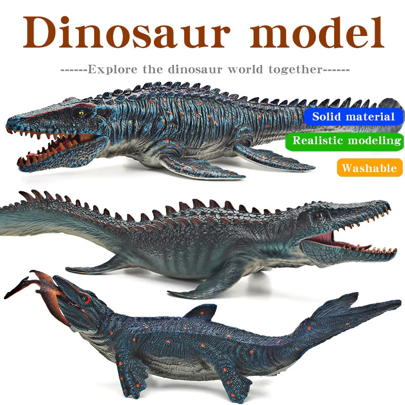 XIALIBAOMOWAN Mosasaurus Modell, Dinosaurier Action Figur, Grau, PVC - Bild 2
