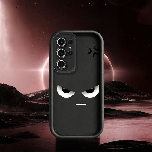Handyhülle mit Wütender Ausdruck Muster für Samsung Galaxy S26 S25 S24 S23 S22 S21 S20 Ultra Plus FE Note 20 in Schwarz - Bild 1