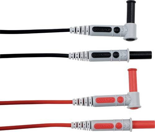 Chauvin Arnoux Messleitungs-Set mit 4mm Sicherheits-Steckern und 4mm Sicherheits-Buchsen, 1,5m, Rot und Schwarz - Bild 1